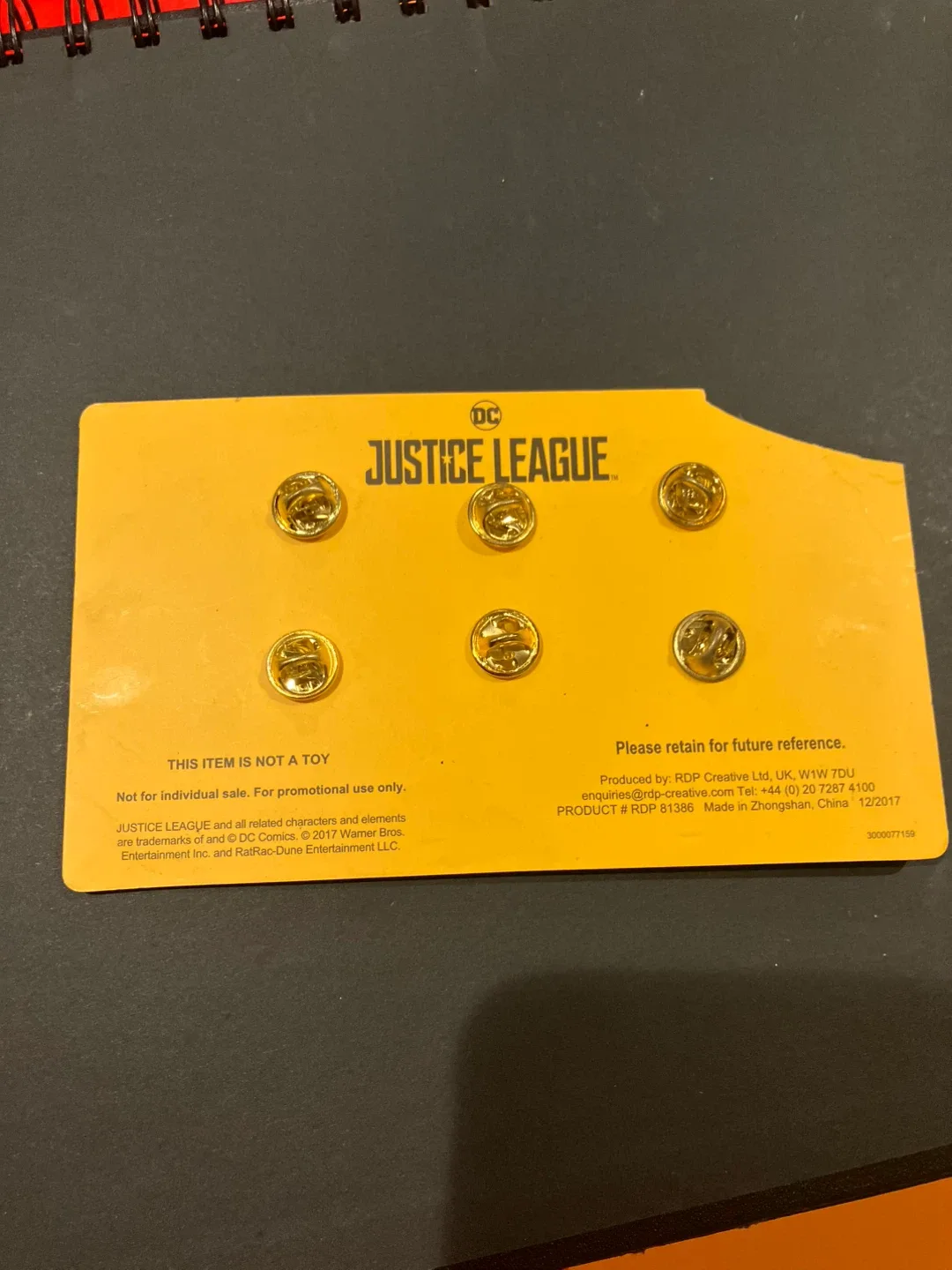 DC Justice League Metal Pin Set. image indicator(5)