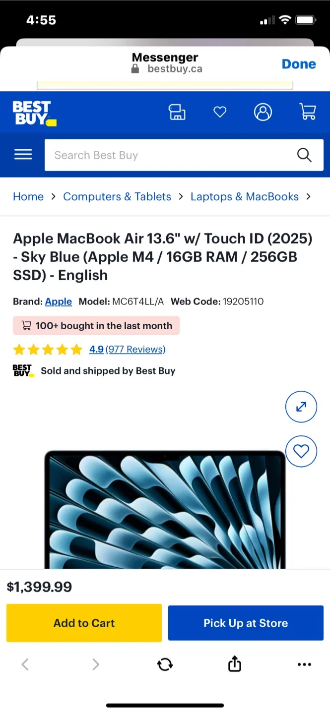 Apple Macbook Air 13-inch Sky Blue (M4, 16GB RAM, 256GB SSD) image indicator(3)