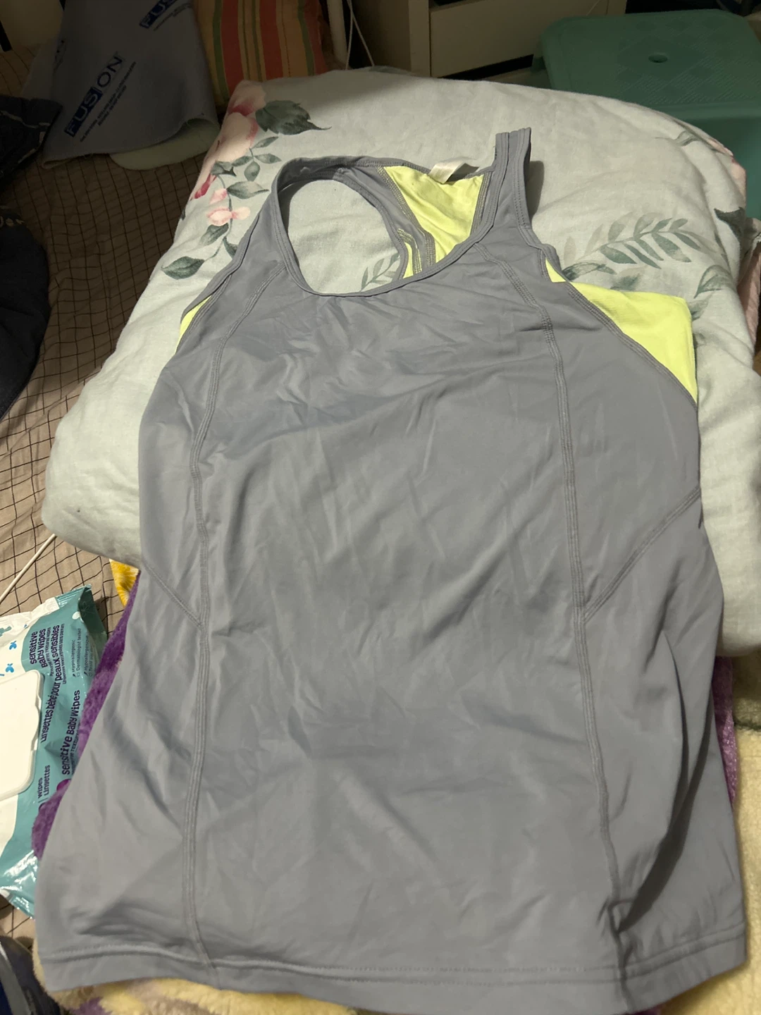 Grey athletic tank top