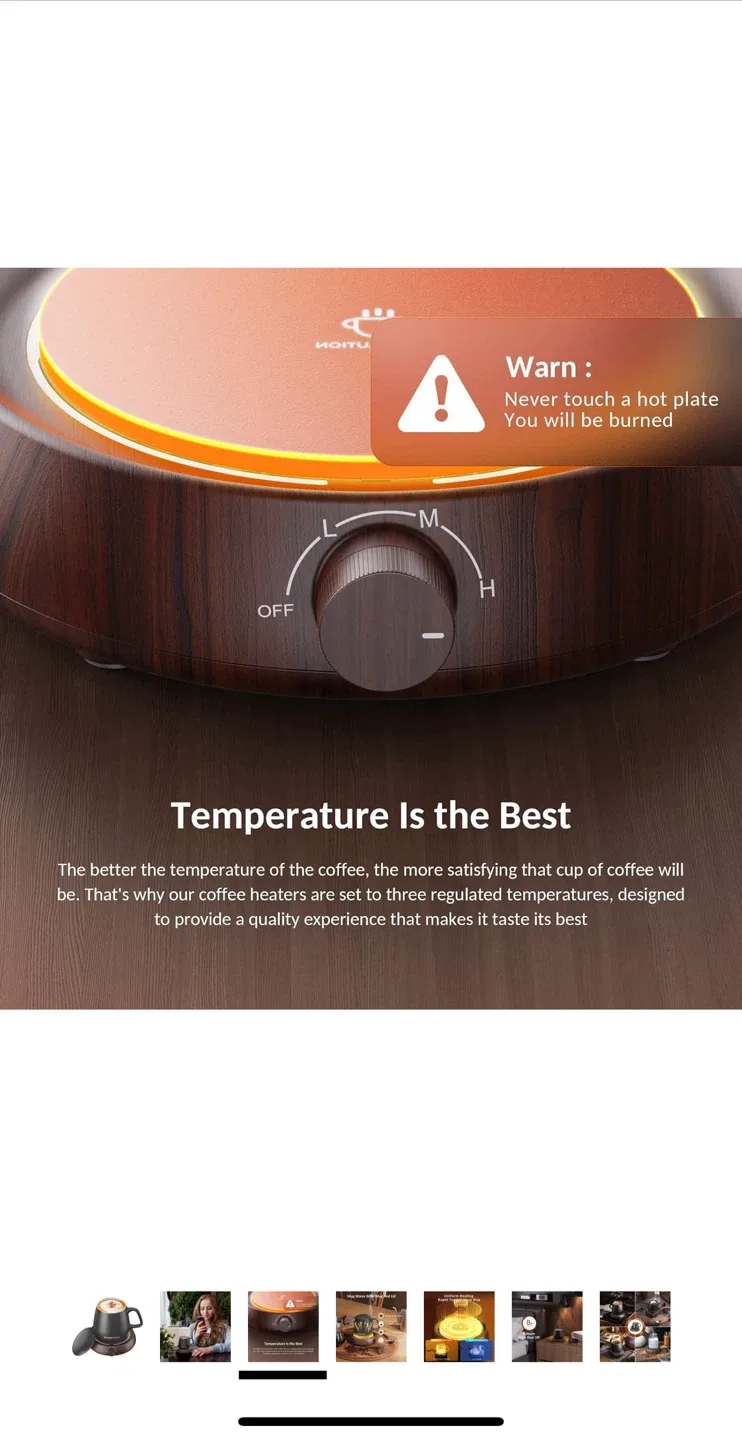 SWEETFULL Mug Warmer with Mug & Lid image indicator(5)