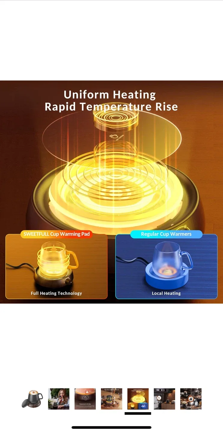 SWEETFULL Mug Warmer with Mug & Lid image indicator(3)