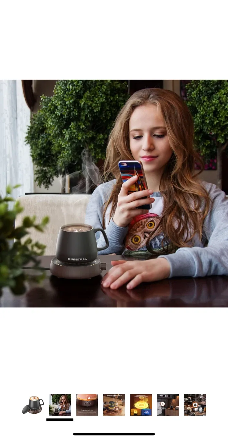 SWEETFULL Mug Warmer with Mug & Lid image indicator(6)