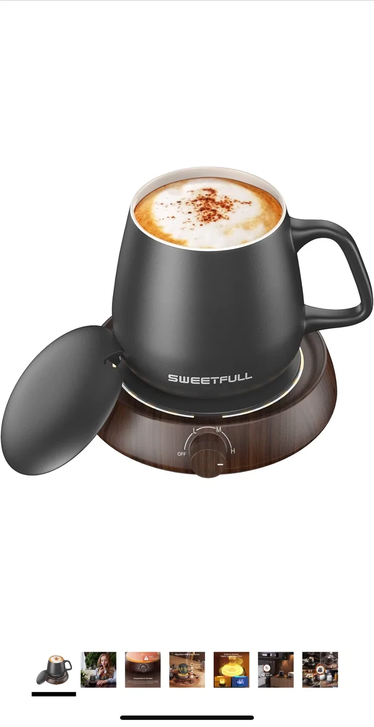 SWEETFULL Mug Warmer with Mug & Lid image indicator(7)