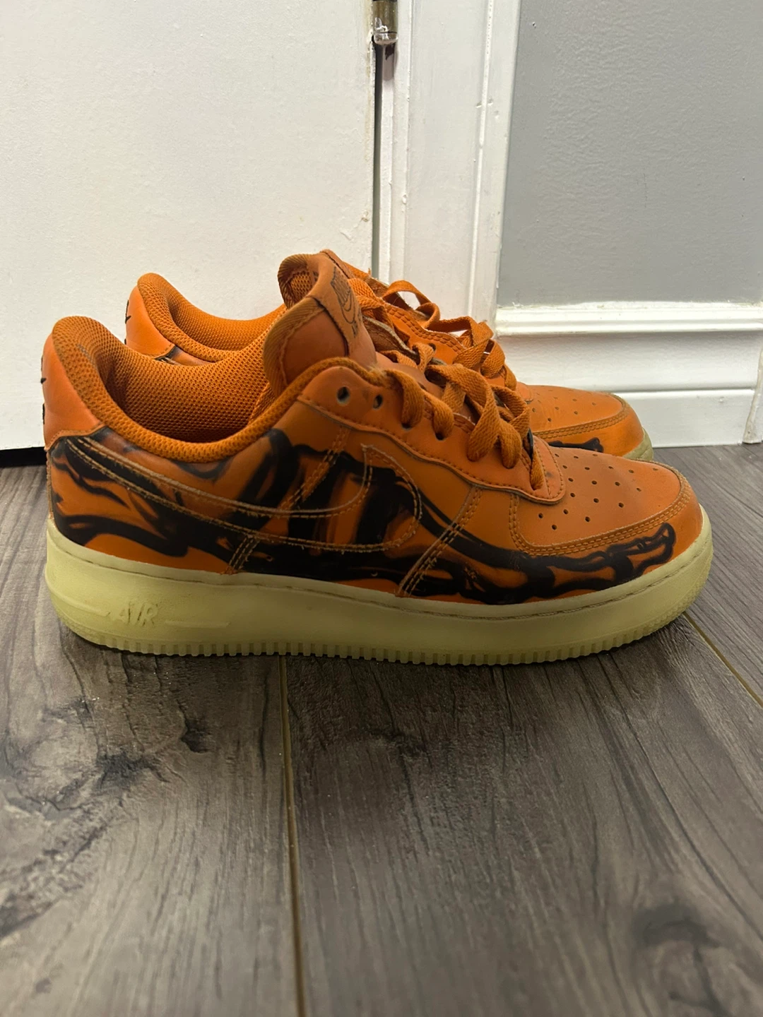 Boys Air Force 1 Orange Skeleton
