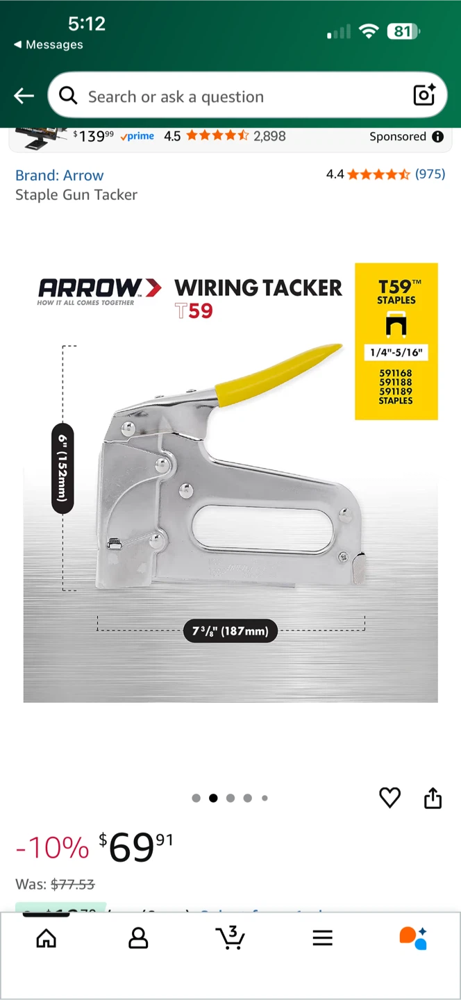 Arrow T59 Wiring Tacker Staple Gun - photo 2