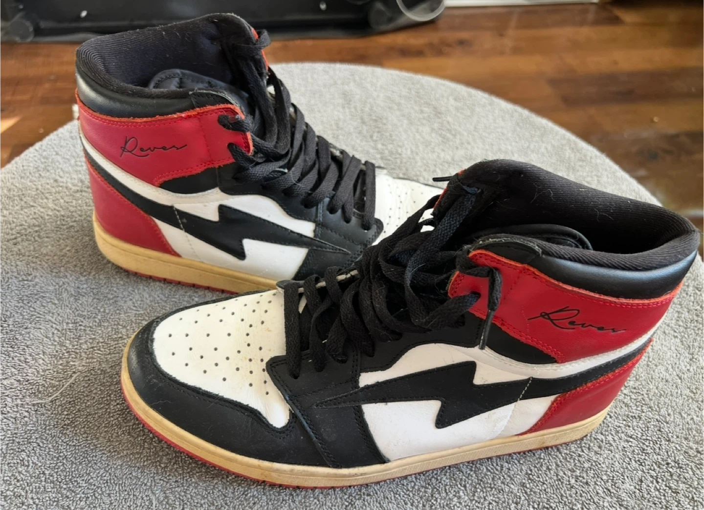 Rever High-Top Sneakers - Black, White, and Red