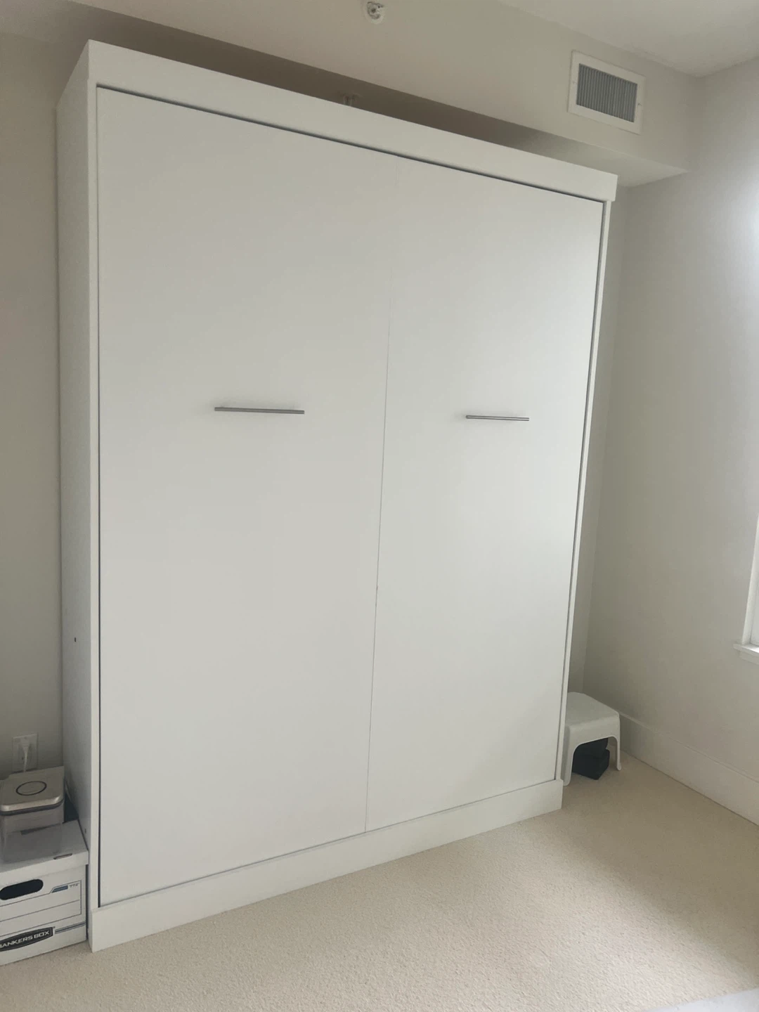 Queen Murphy Bed  - White