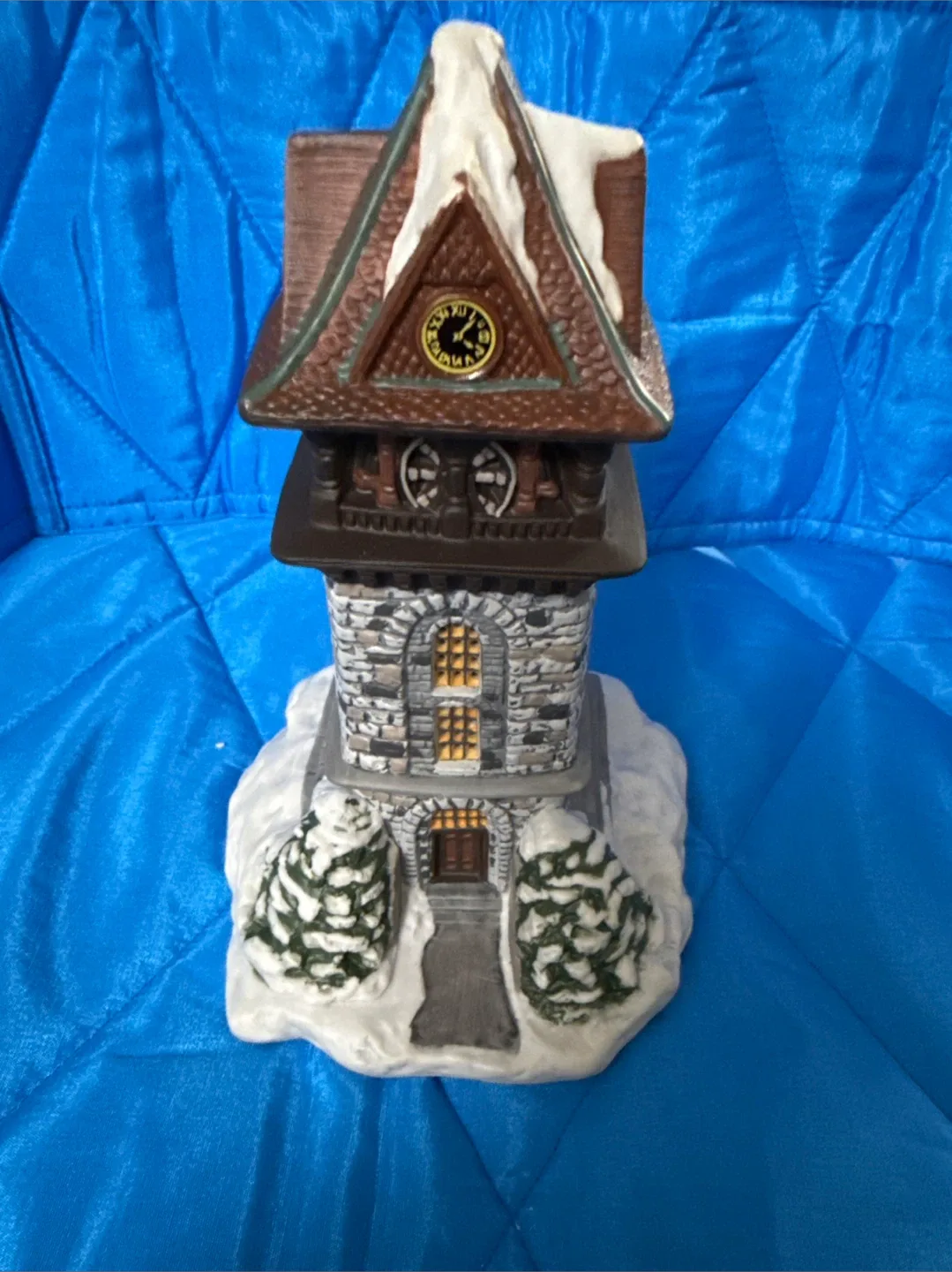 Christmas Village Clock Tower Figurine