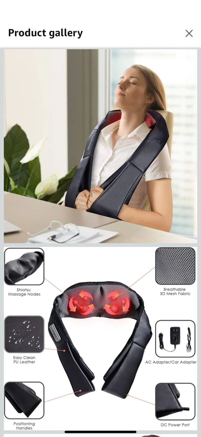 Shiatsu Neck & Back Massager with Heat - photo 3