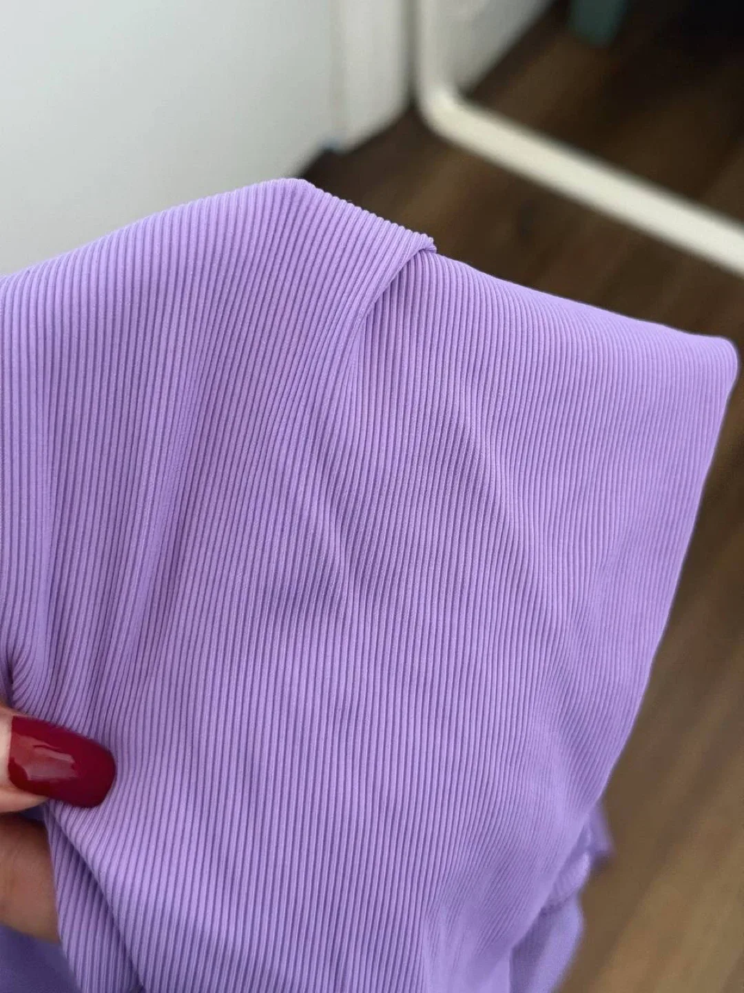 Lilac Ribbed Activewear Set (Top + Leggings) size L image indicator(3)