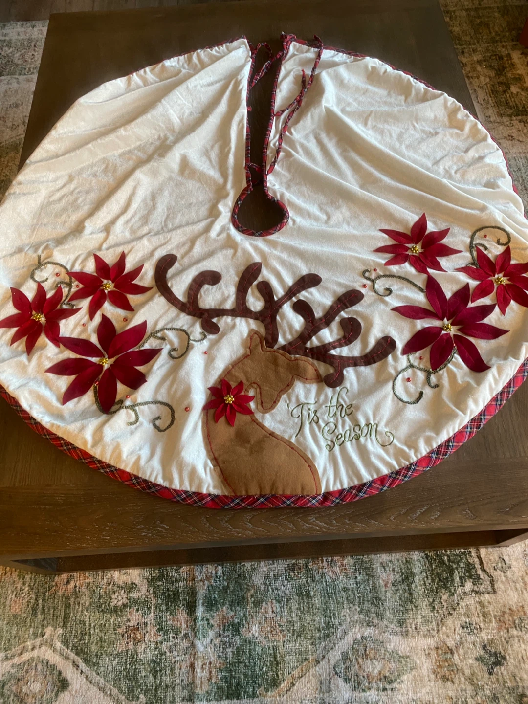 Christmas Tree Skirt - Reindeer Design