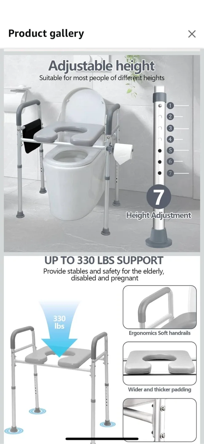 Adjustable Height Toilet Safety Frame image indicator(3)