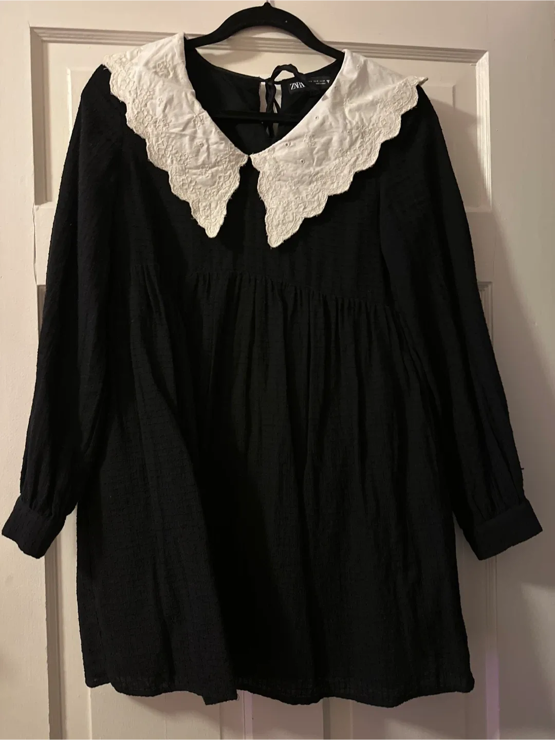 Zara Black Dress with White Collar