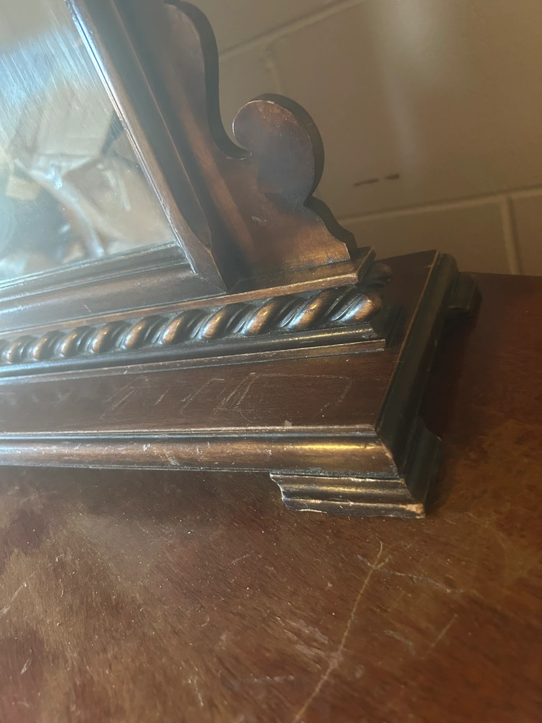 Antique Vanity Mirror - Dark Wood - photo 2