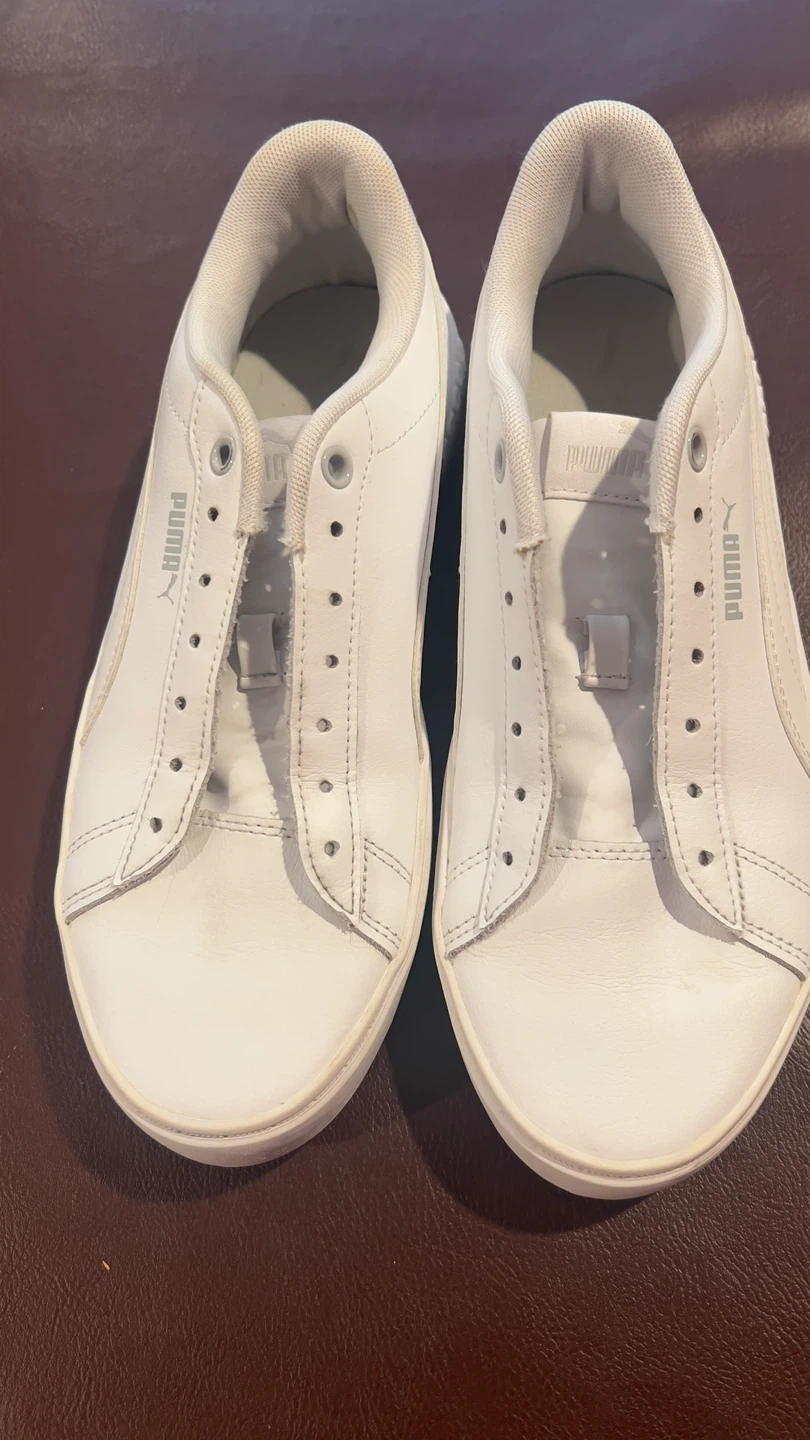 Puma White Leather Sneakers Size 8.5 - photo 2