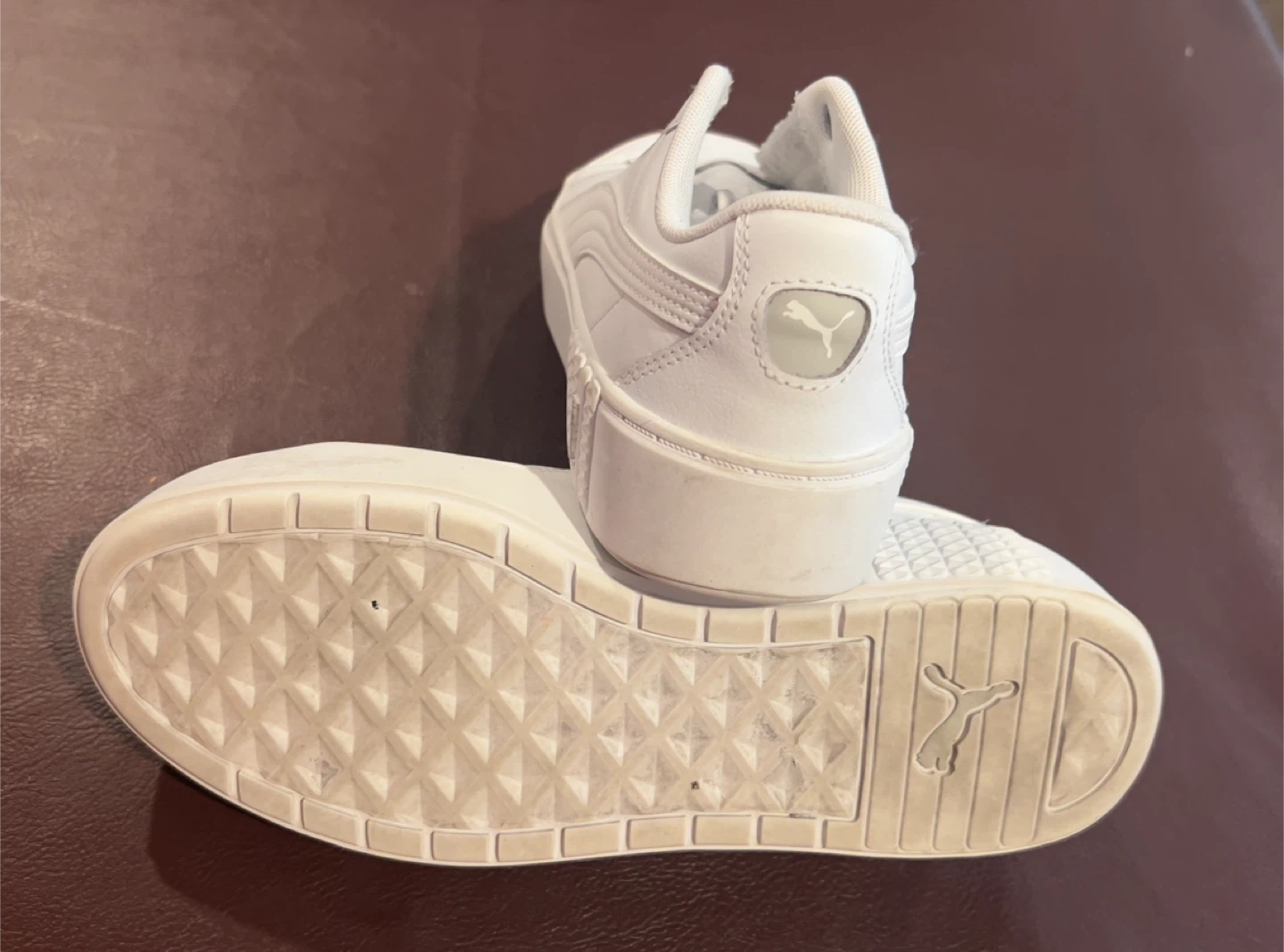 Puma White Leather Sneakers Size 8.5 - photo 3