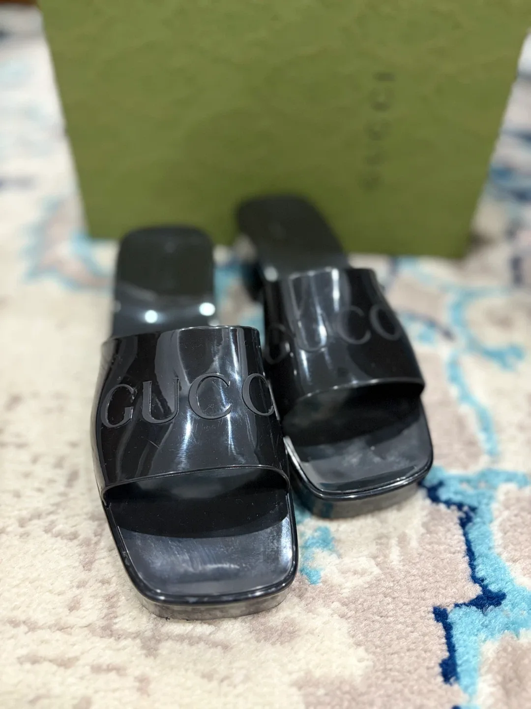 Gucci Jelly Slide Sandals - Black image indicator(2)