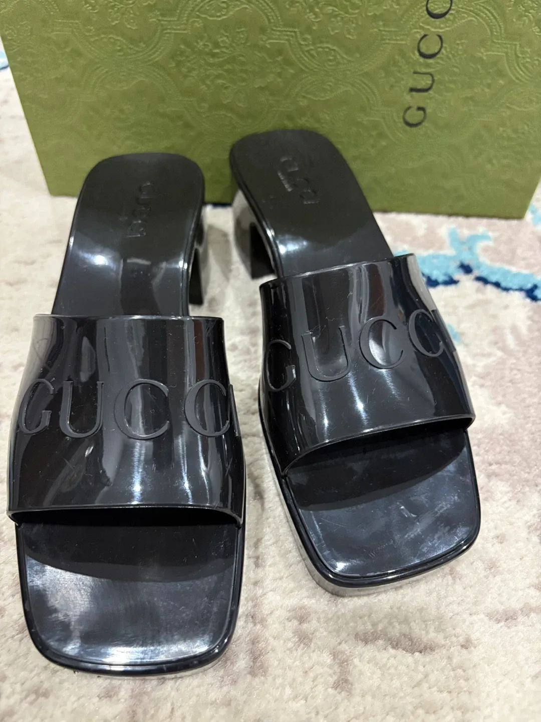 Gucci Jelly Slide Sandals - Black image indicator(3)