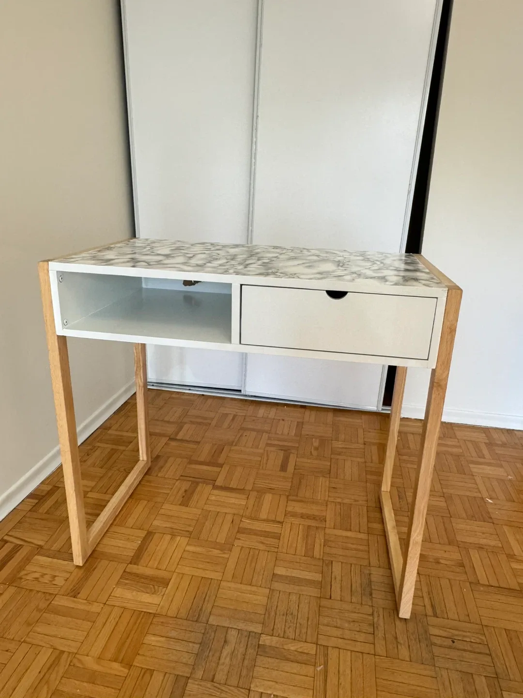 Marble Top Desk - White and Wood image indicator(3)