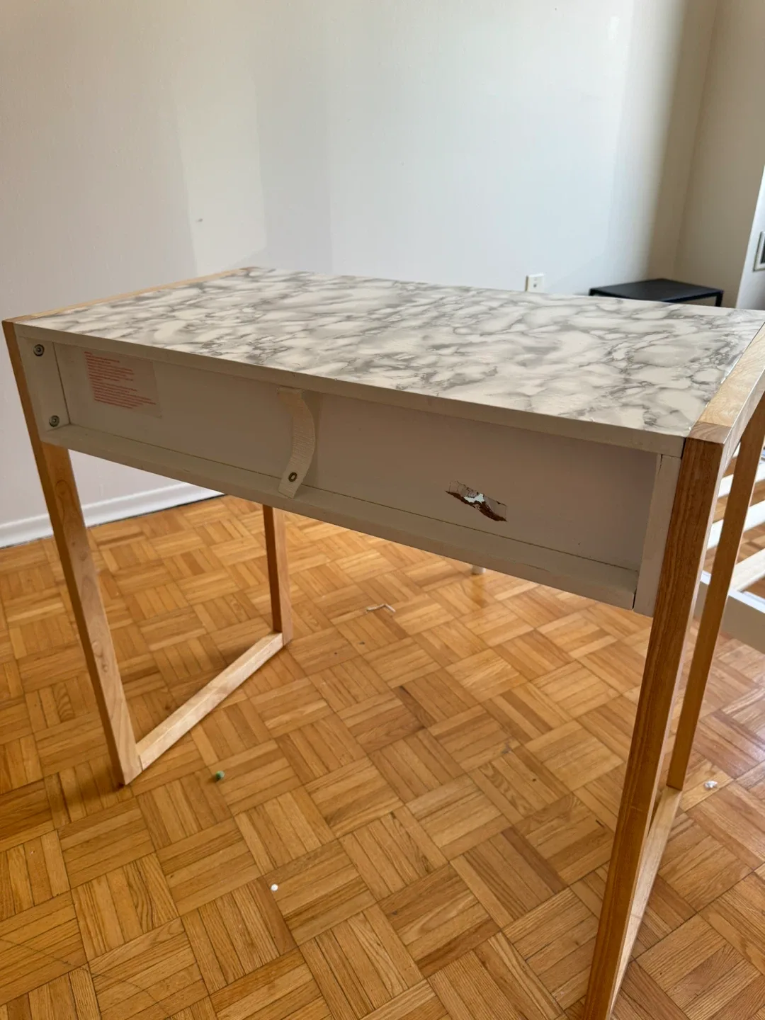 Marble Top Desk - White and Wood image indicator(5)