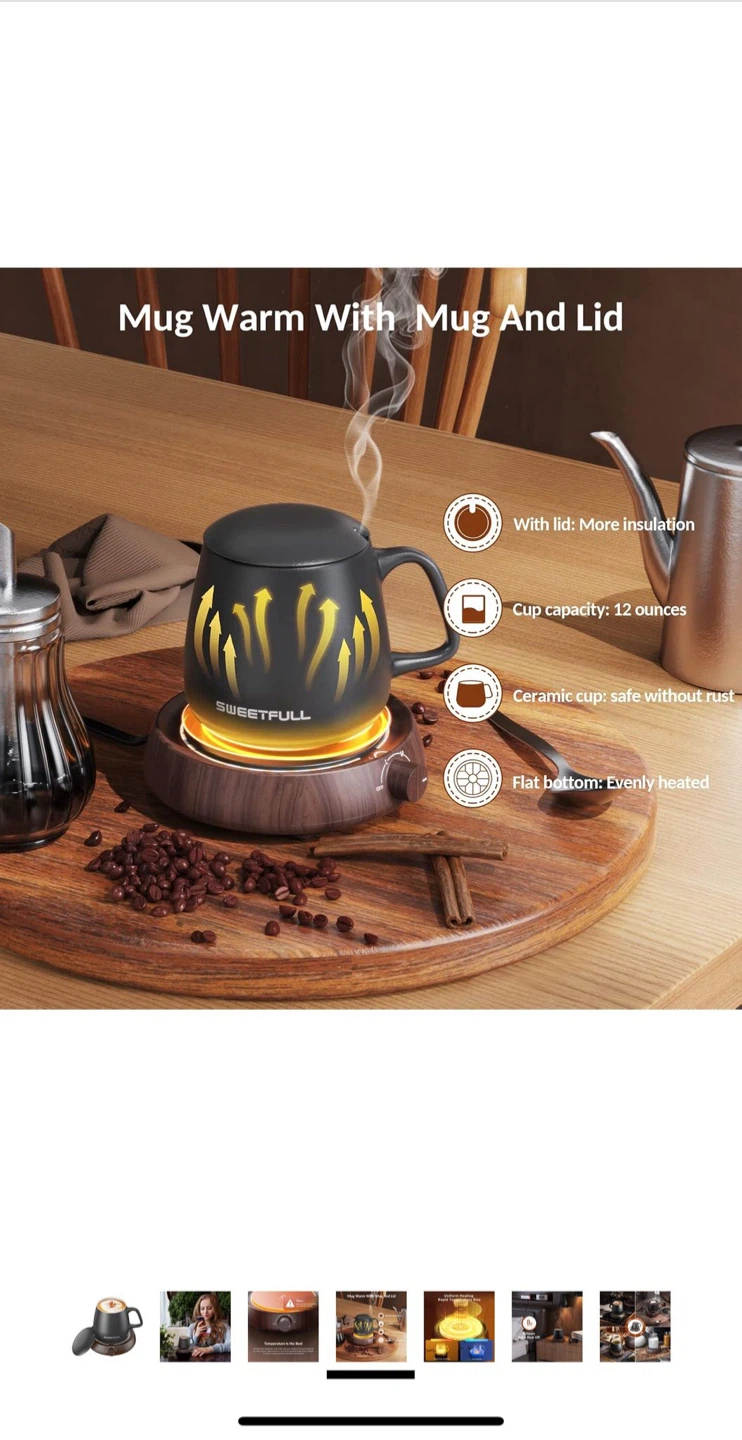 SWEETFULL Mug Warmer with Mug and Lid - photo 2