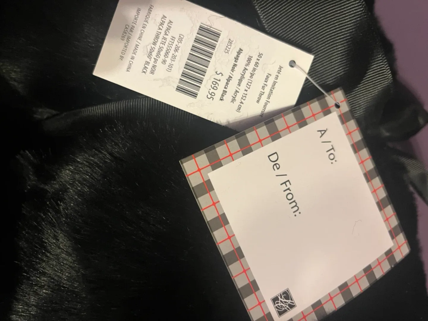 Maison Nicole Couture Faux Fur Throw & Cushion-  Black image indicator(5)