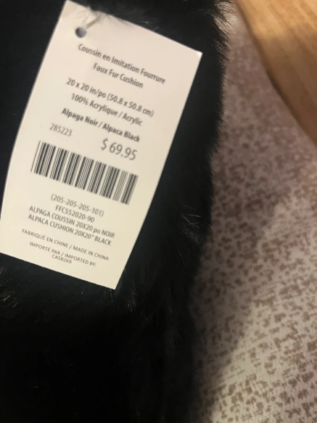 Maison Nicole Couture Faux Fur Throw & Cushion-  Black image indicator(3)