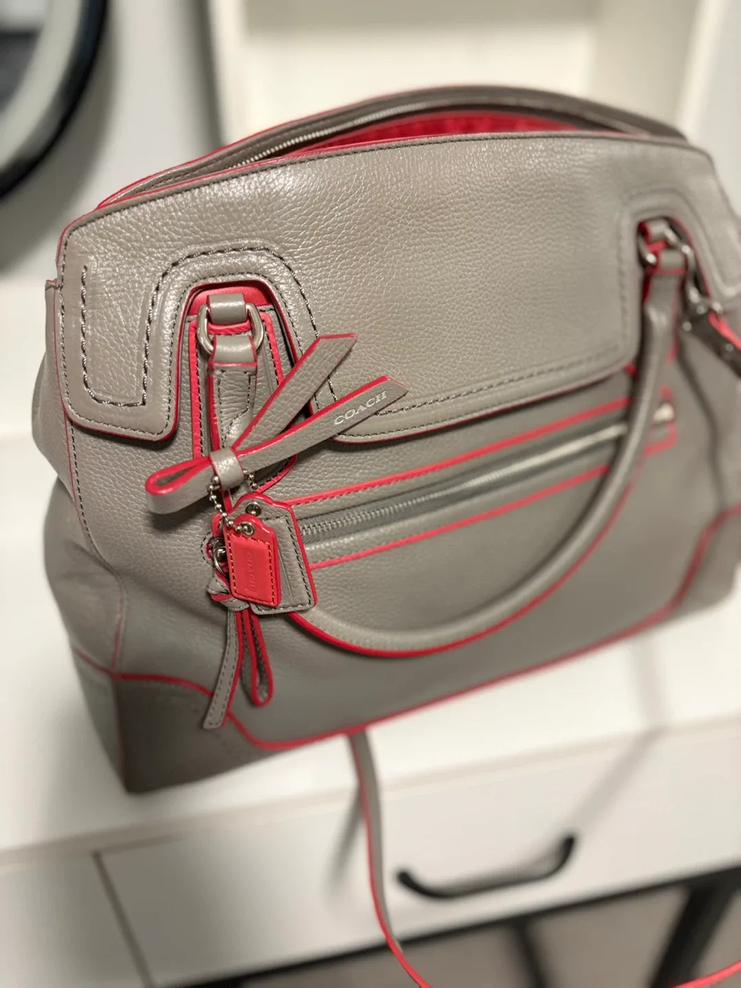 Coach Grey Leather Satchel image indicator(2)