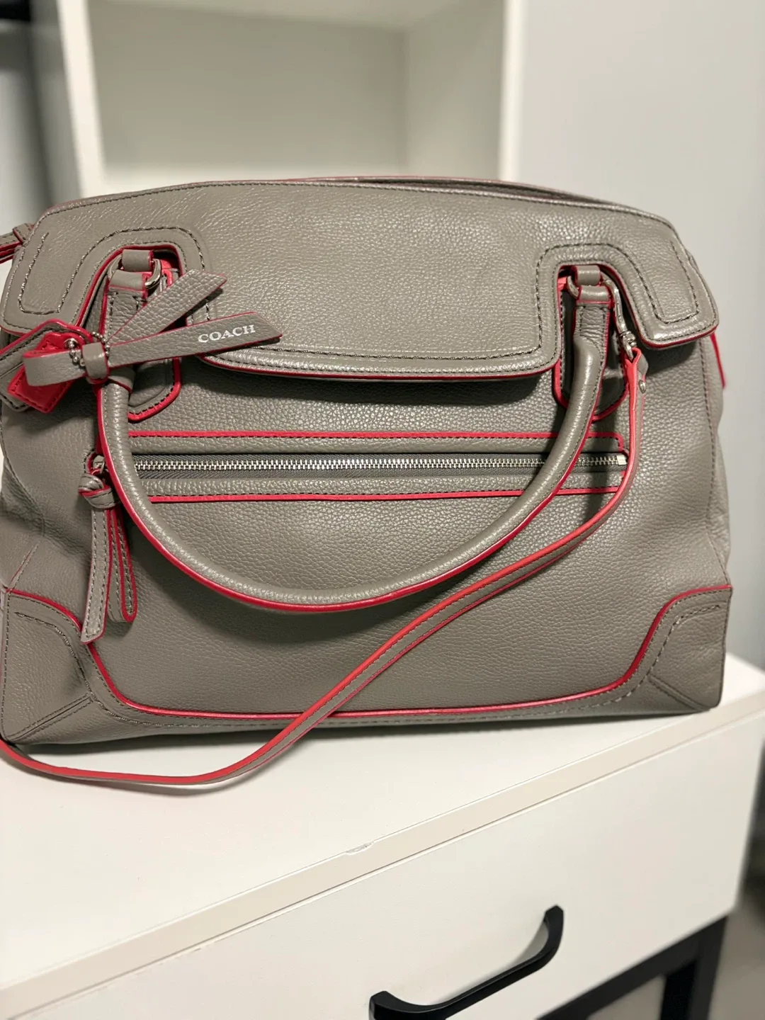 Coach Grey Leather Satchel image indicator(3)