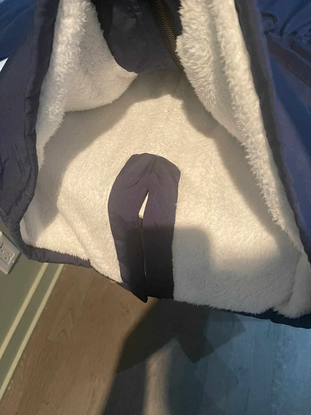 Navy Blue Winter Parka with Faux Fur Hood image indicator(4)