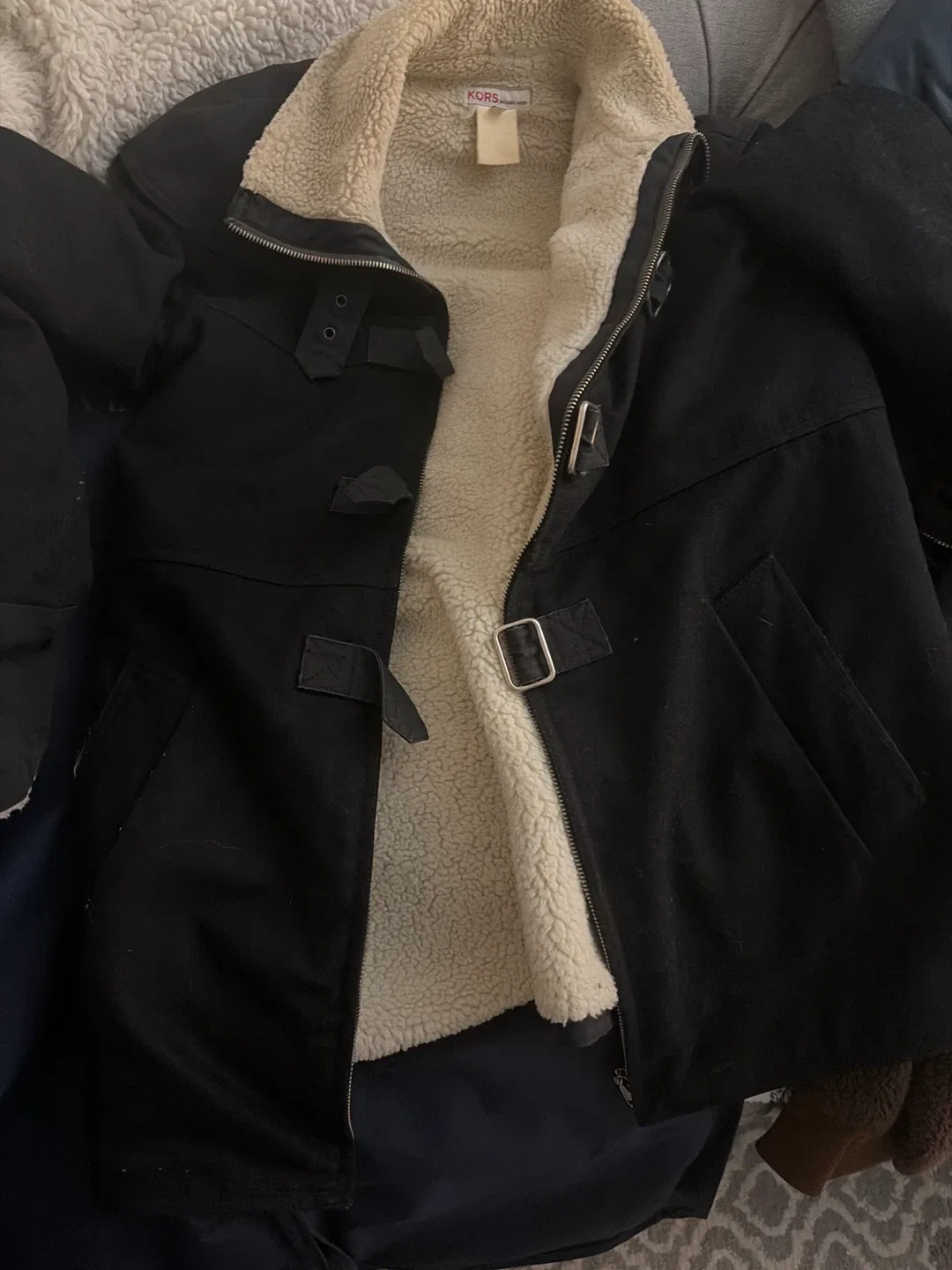 Michael Kors Black Sherpa L Jacket image indicator(2)