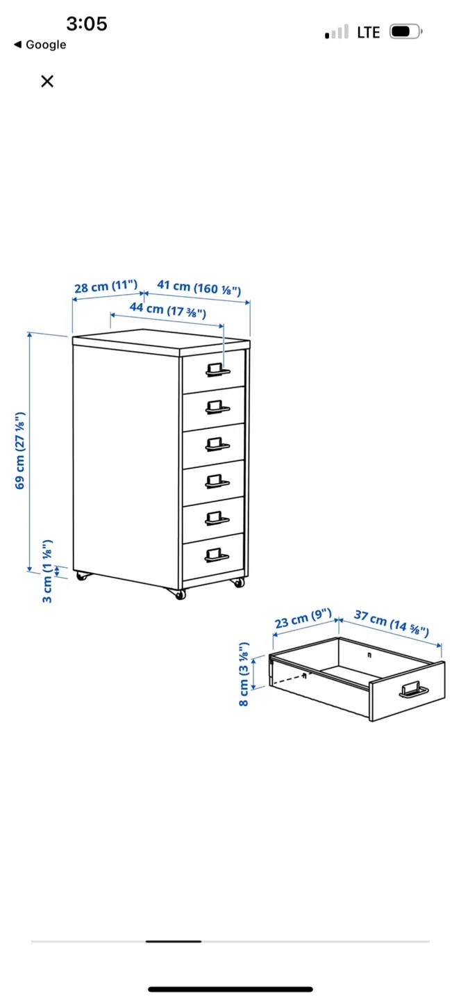 IKEA HELMER Black Drawer Unit on Casters image indicator(5)