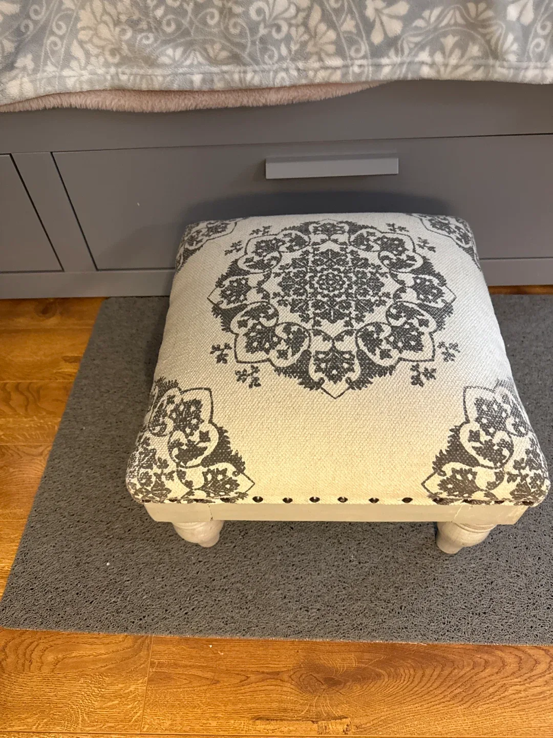 Patterned Ottoman Footstool