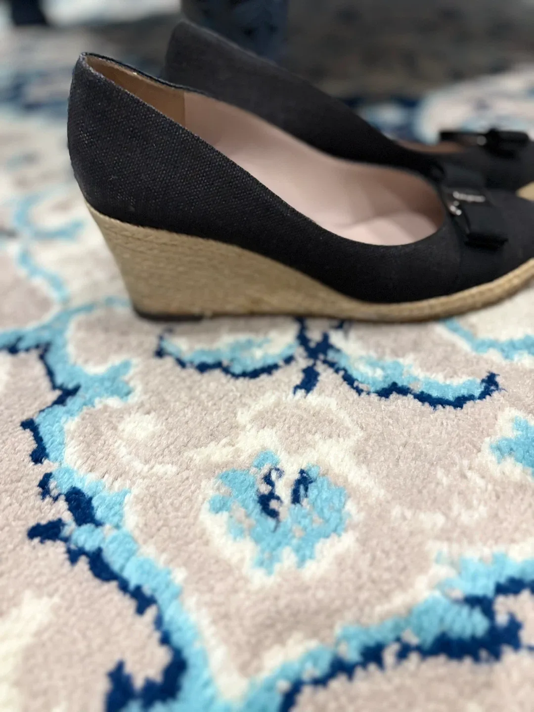 Salvatore Ferragamo Black Espadrille Wedges Size 9 image indicator(4)