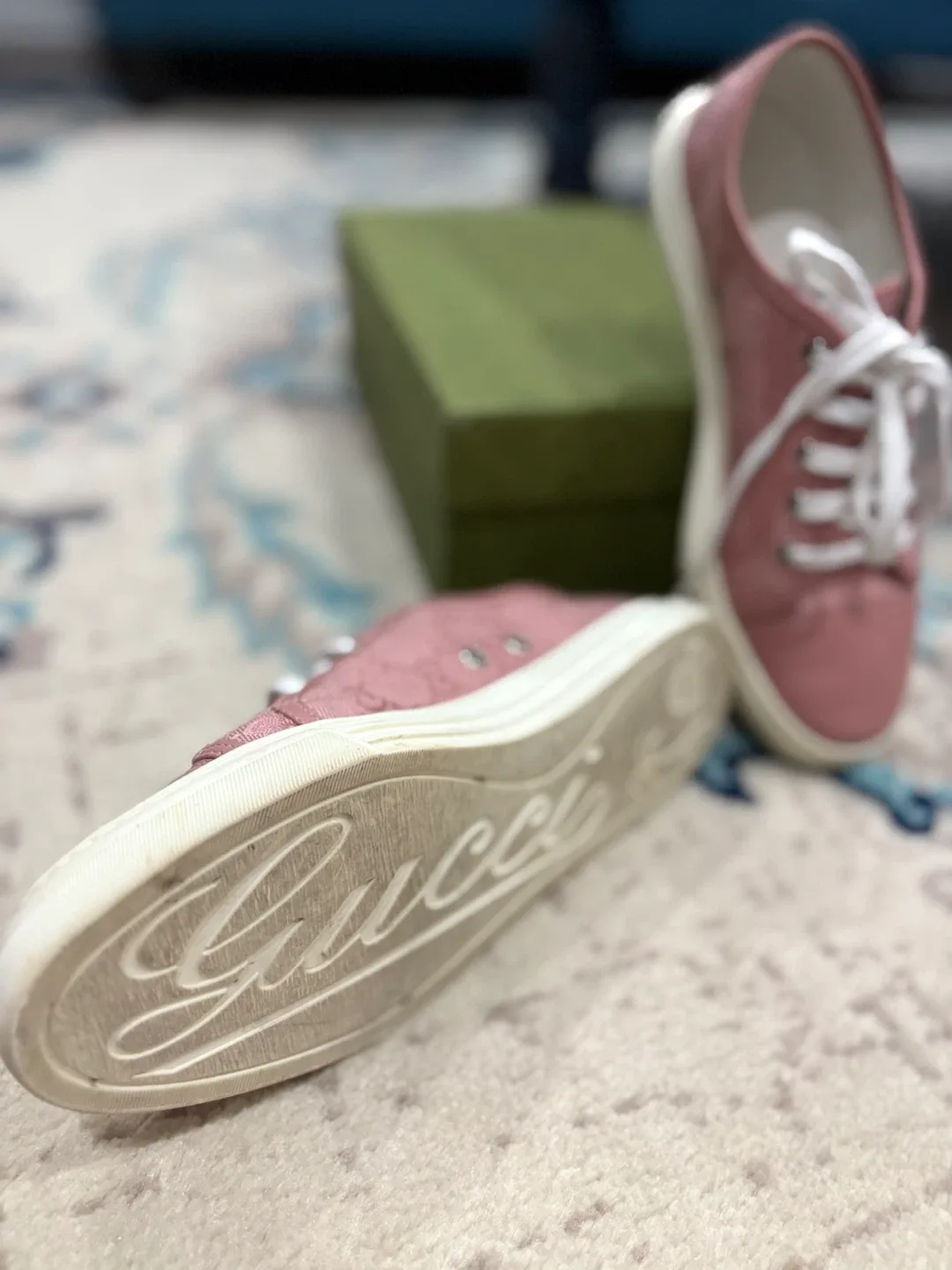 Gucci Pink Women's Sneakers Size 38.5 image indicator(3)