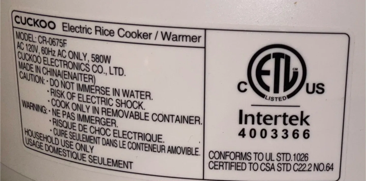 Cuckoo CR-0675F Electric Rice Cooker / Warmer image indicator(4)