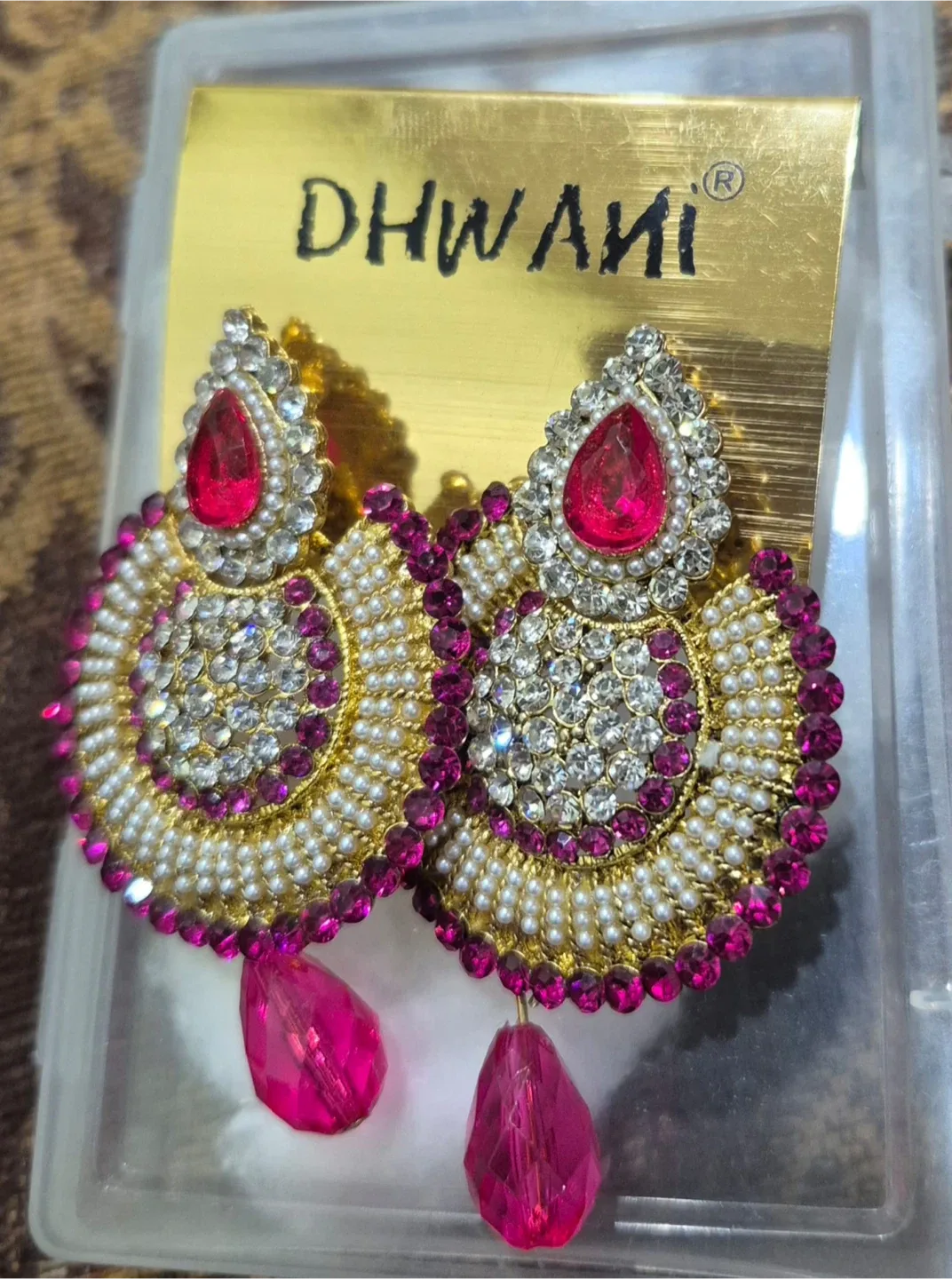 Dhwani Earrings - Pink & Gold