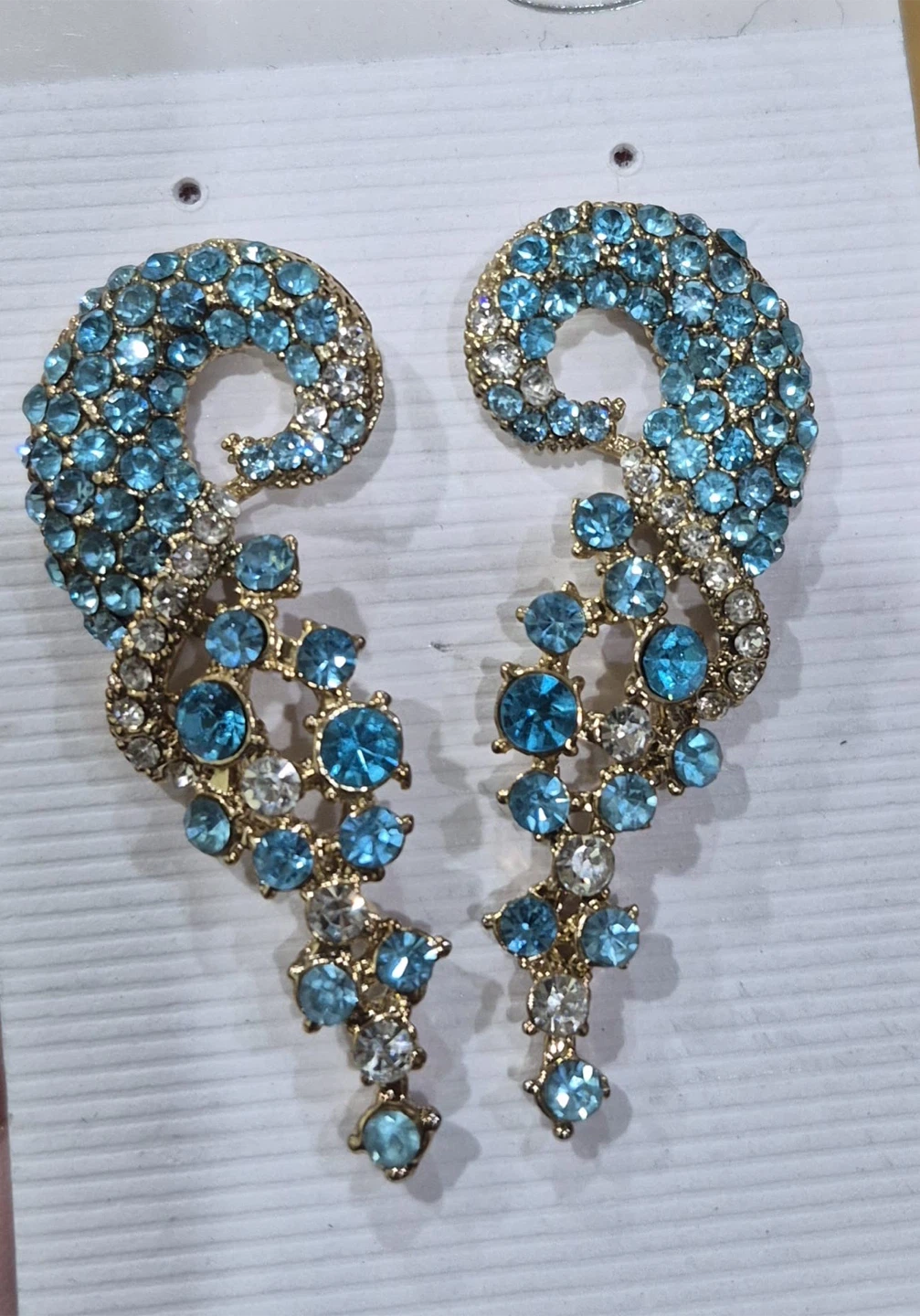 Blue & Gold Statement Earrings