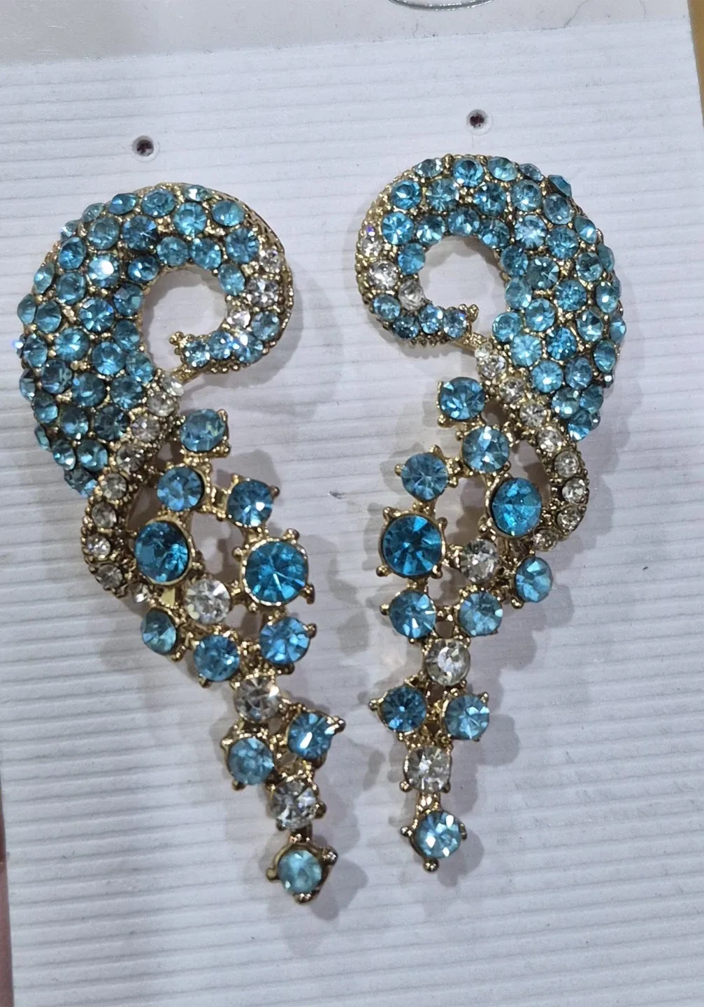 Blue & Gold Statement Earrings