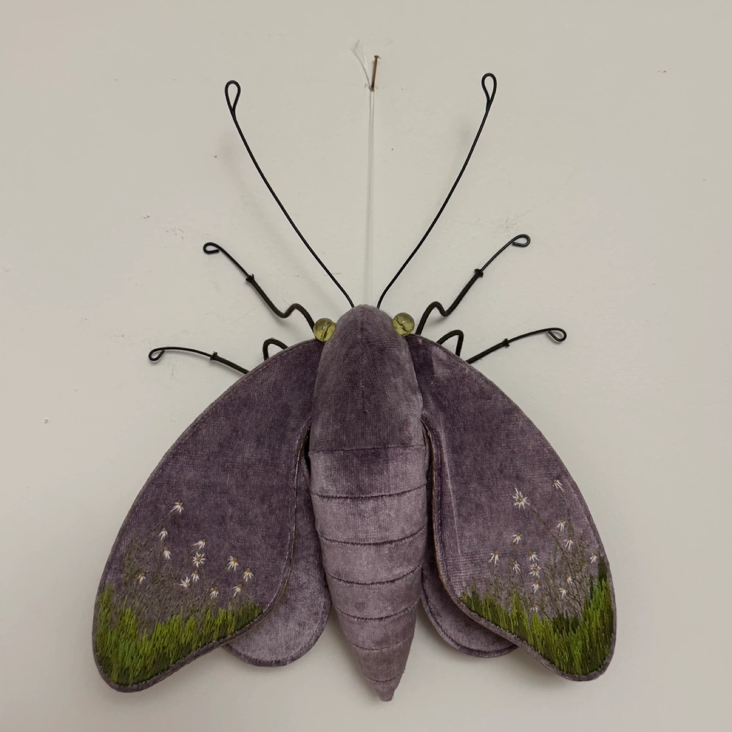 Large Plush Purple Moth Wall Decor