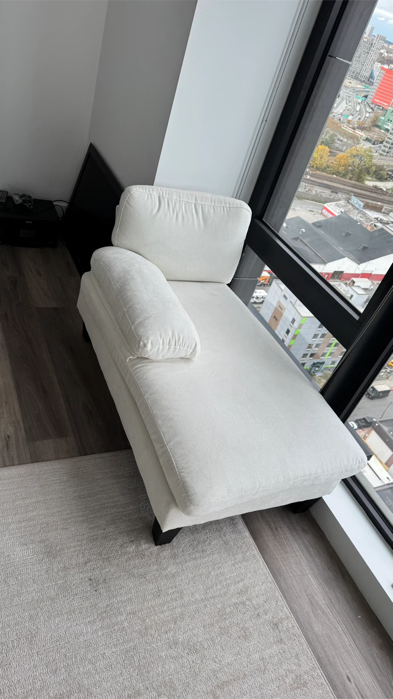 White Sectional Sofa with Chaise Lounge - photo 2