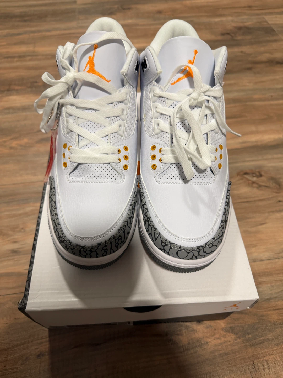 Jordan 3 Retro White/Orange Shoes - Brand New!