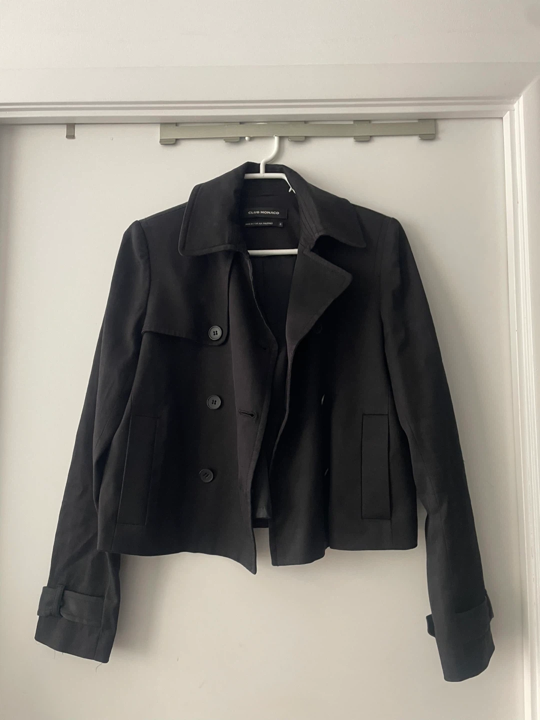Club Monaco Black Cropped trench - Size 8