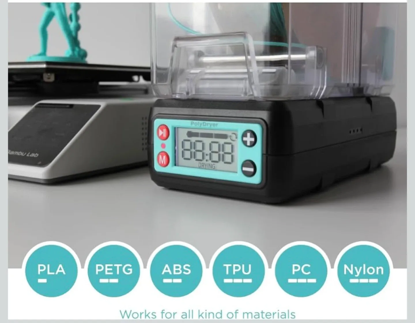 New Polymaker 3D Printing Filament Dryer and Storage Box image indicator(4)