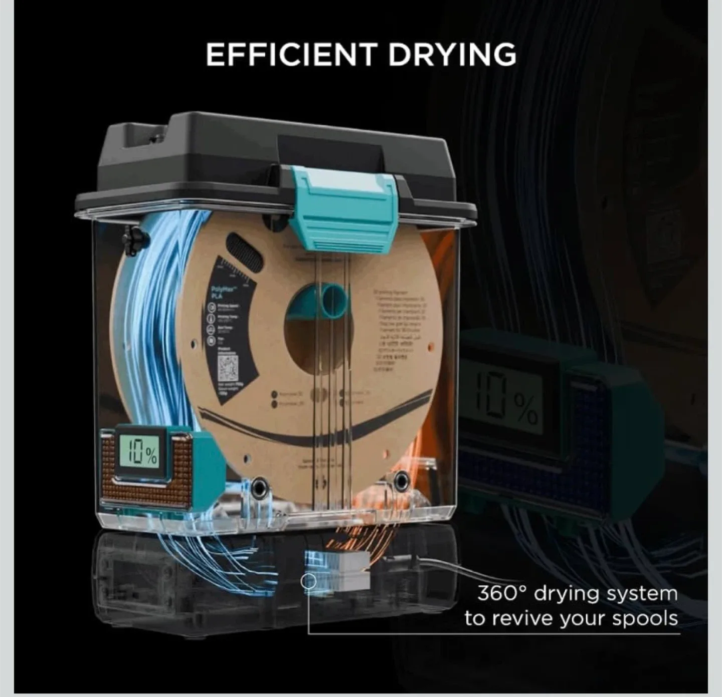 New Polymaker 3D Printing Filament Dryer and Storage Box image indicator(3)