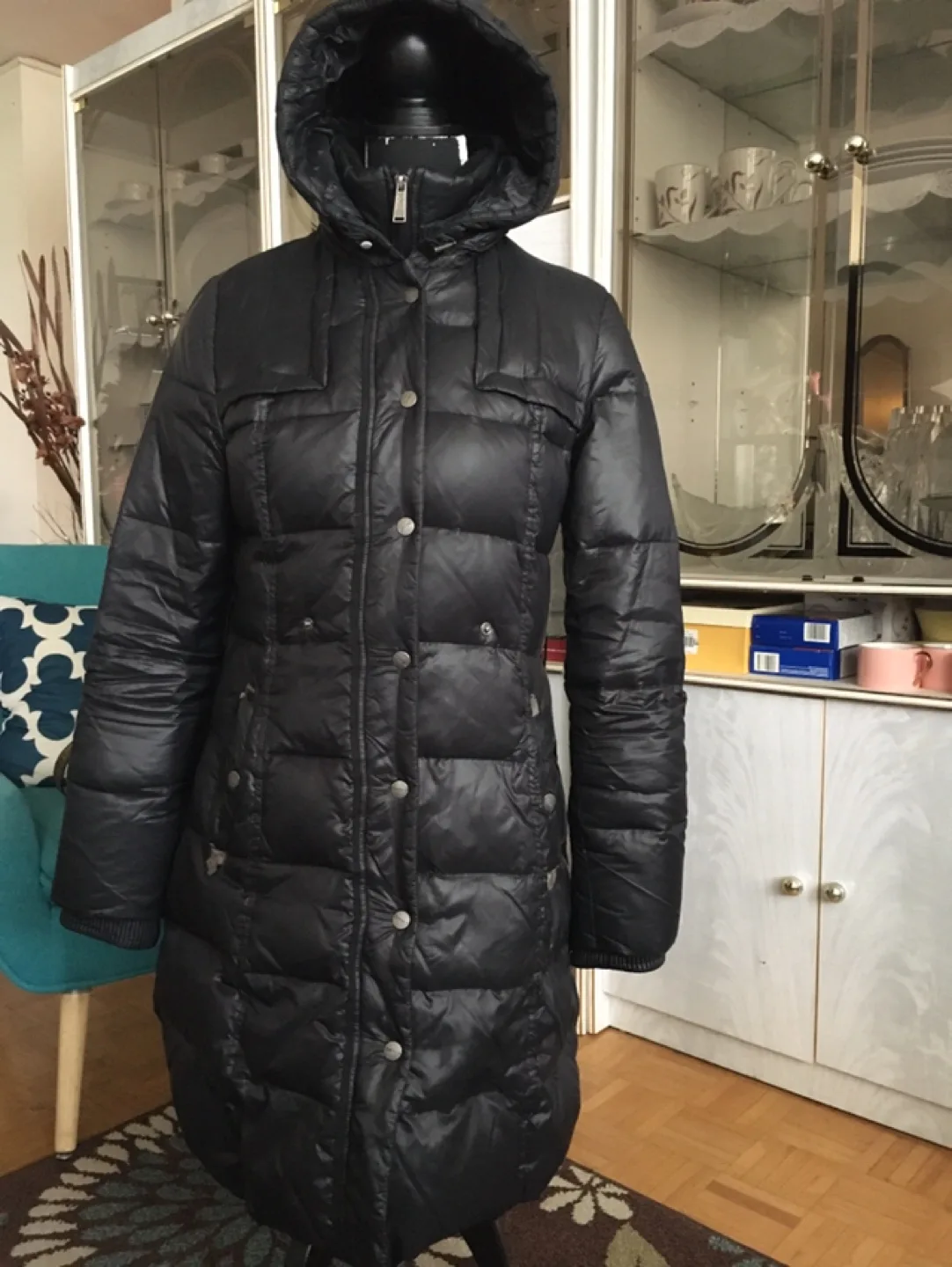DKNY Black Puffer Coat