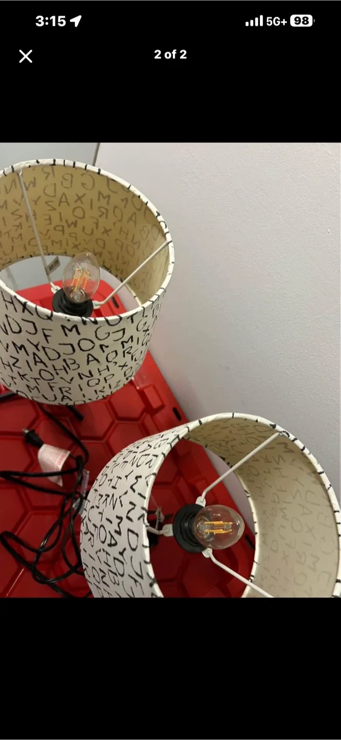 Alphabet Print Table Lamps - Set of 2 image indicator(2)