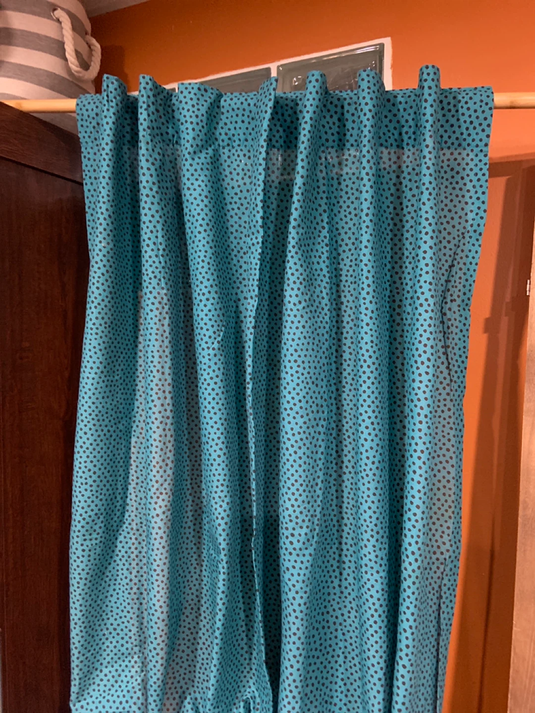 2 IKEA NÄTVIDE Curtain Panels - Teal/Black