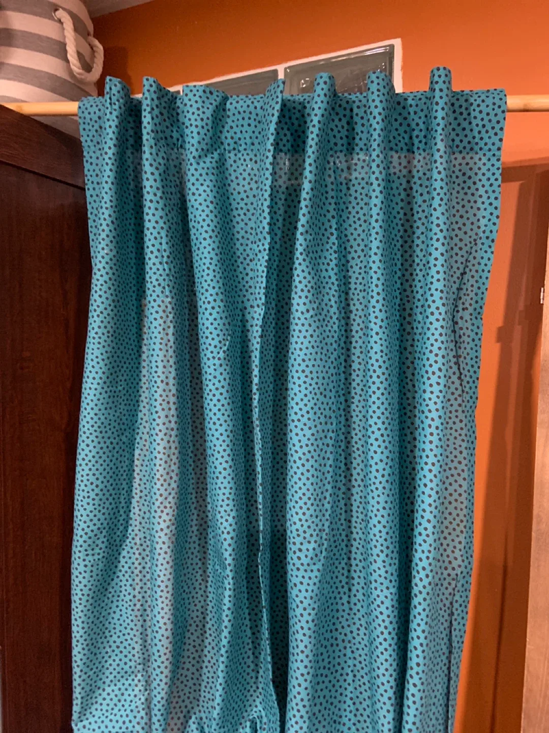 IKEA NÄTVIDE Curtain Panel - Teal/Black