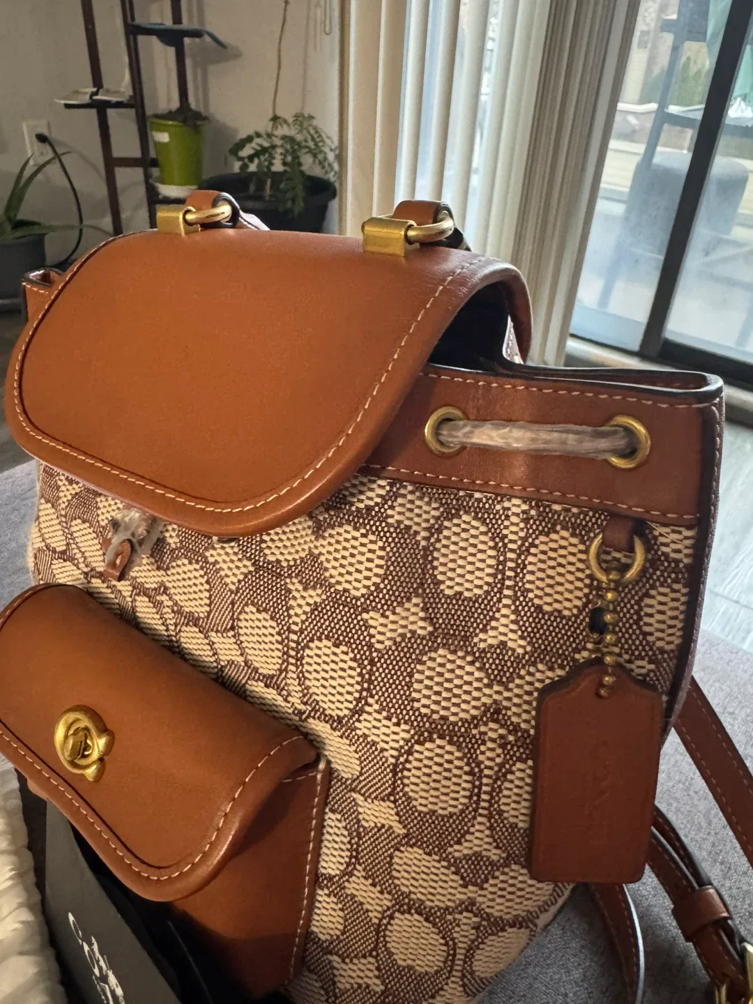 Coach Riya Backpack 21 In Signature Jacquard image indicator(3)